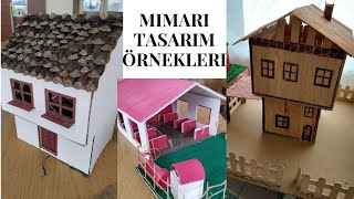 MAKET EV FİKİRLERİ MODEL HOUSE EXAMPLE 7sınıf MİMARİ TASARIM ÖRNEKLERİ  teknoloji tasarım dersi [upl. by Demp252]