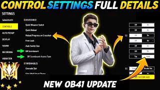 FREE FIRE MAX CONTROL SETTING FULL DETAILS  FREE FIRE SETTING 2023  FF NEW SETTING [upl. by Yborian939]