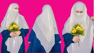 Simple amp Easy Khimar Hijab style  full coverage hijab tutorial  3 Layers khimar hijab tutorial [upl. by Lilllie]