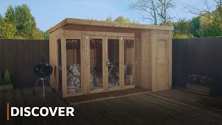 DISCOVER  Contemporary Combi Summerhouse with Side Shed Tour [upl. by Osmo947]