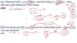 GDP Deflatorwth numericalNominal and real GDPNational IncomeClass 12MacroeconomicsCBSE [upl. by Nezah]