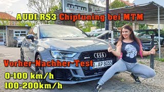 Aische Pervers  AUDI RS3 MTM Tuning VORHERNACHHER TEST 0100 100200  465PS [upl. by Chloris]