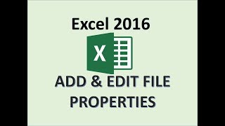 Excel 2016  Document Properties  How to Change Add Insert amp Edit Author Tag Name in File Property [upl. by Brace]