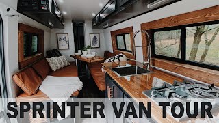 Mercedes Benz Sprinter Van Conversion Tour  Full Bathroom  Solar Powered Tiny Home on Wheels [upl. by Malet660]