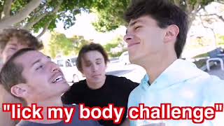 Brent Rivera Lick the Body Challenge [upl. by Whall]