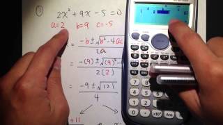 Quadratic Formula Q1 w calculator Casio fx 115 es plus [upl. by Wooster]