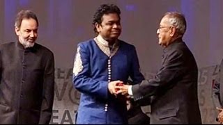 A R Rahman receives his award from the President of India [upl. by Fosque108]