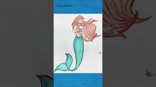 How to draw Little Mermaid ArielDisney Princesssteps beginner disney ariel princess shorts [upl. by Nnyled984]