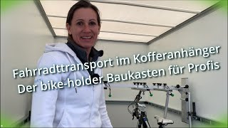 Fahrradtransport im Kofferanhänger mit Traverse  Das bikeholder FahrradhalterSystem für Anhänger [upl. by Spracklen]