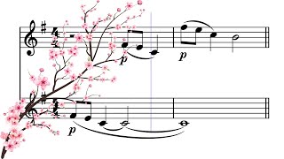 Sakura Sakura Cherry Blossoms ALTO SAX DUET Sheet Music [upl. by Yesmar]