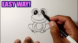 How to draw animals for beginners  Frog cute simple [upl. by Daigle708]