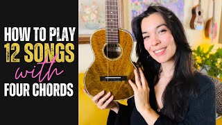 How To Play 12 Songs with 4 Easy Ukulele Chords [upl. by Marley]