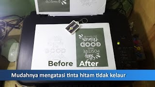 cara mengatasi tinta hitam tidak keluar di printer canon  tutorial89 [upl. by Iteerp]