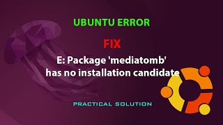 UBUNTU FIX E Package mediatomb has no installation candidate [upl. by Esiuol]