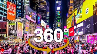 4K 360° New York City Evening Walk to Times Square  42nd Street from Columbus Circle [upl. by Bibeau643]