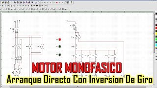 ARRANQUE DIRECTO CON INVERSIÓN DE GIRO MOTOR MONOFASICO [upl. by Llerut]