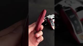 Key cover Porsche leather Bordeaux red key cover Porsche Porsche Cayenne Porsche key cover high [upl. by Lief]