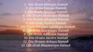 Surya Namaskar 12 Beej Mantra [upl. by Eillim]