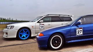 Nissan Stagea R34 vs Skyline GTR Turbo Sound [upl. by Launcelot234]