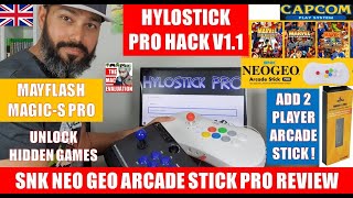 SNK NeoGeo Arcade Stick Pro REVIEW  HyloStick Pro Hack  2 Player Arcade with Mayflash MagicS Pro [upl. by Caia]