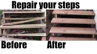 How to repair your porch steps DIY Home Depot materials [upl. by Tosch]