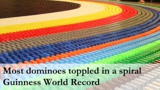 Guinness World Record  50500 dominoes toppled in a spiral Highlight version [upl. by Madlin299]