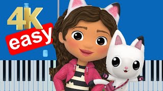 GABBY’S DOLLHOUSE Theme Song quotHey Gabbyquot Slow Easy Piano Tutorial 4K [upl. by Eisej]