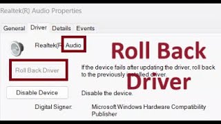 how to Roll Back Audio driver in Windows 11 [upl. by Repip]