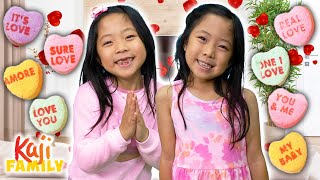 Emma amp Kate Celebrate Valentines Day DIY Cute Heart Crafts amp More [upl. by Rizan920]