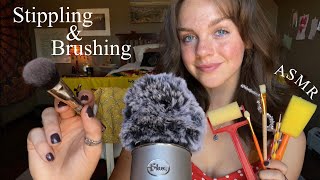 ASMR Stippling and Brushing the Mic  Inaudible Whispering [upl. by Frieda]