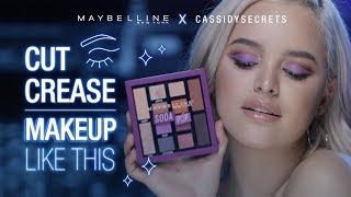 Easy Cut Crease Tutorial Ft CassidySecrets  Maybelline New York [upl. by Nairad468]