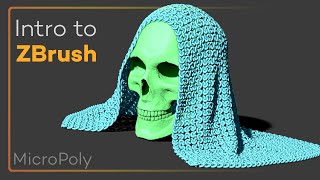 Intro to ZBrush 038  MicroPoly Turn your meshes into complex knit chainmail cloth and more [upl. by Nodyl579]