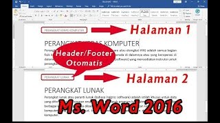 Tutorial Microsoft Word Header  Footer Otomatis Berbeda Setiap Halaman Sesuai Judul [upl. by Eiznikam]