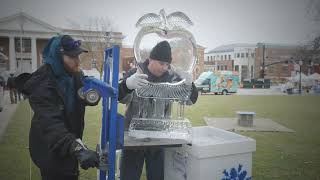 Behind the scenes setup of the 2024 Medina Ice Festival icecarving medina ohio behindthescenes [upl. by Nebur]