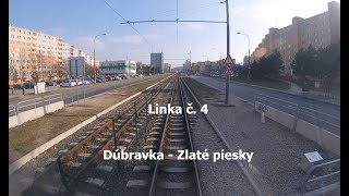 Električková linka č 4 Dúbravka  Zlaté piesky [upl. by Hewes611]