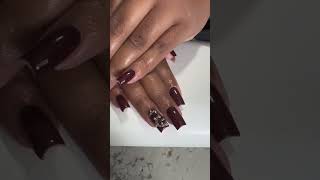 Deep red nailtech kellysbougienails nails rednails deeprednails burgundynails gothnails [upl. by Ilahsiav714]