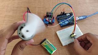 DC motor speed Control using potentiometer with L298n [upl. by Alimac]