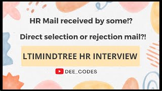 LTI Mindtree HR Interview Experience  Freshers  LTI Mindtree latest questions  OnCampus [upl. by Ahseela]