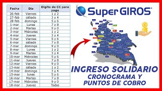 Cronograma y puntos de cobro SuperGIROS  Ingreso Solidario [upl. by Astrea]