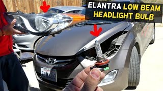 HYUNDAI ELANTRA LOW BEAM HEADLIGHT BULB REPLACEMENT 2011 2012 2013 2014 2015 2016 [upl. by Ostraw]