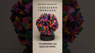 ORIGAMI MODULAR  ICOSAEDRO TRUNCADO  origami origamimodular origamitutorial manualidades [upl. by Chrystal]