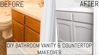 DIY Bathroom Vanity and Countertop Makeover [upl. by Sabian87]