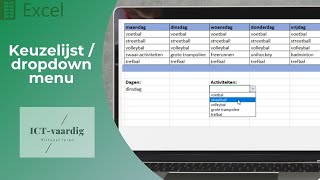 Excel  Keuzelijst dropdown menu [upl. by Yatnohs]