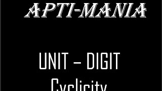 Unit Digit calculation using Cyclity part1 [upl. by Gavrielle65]