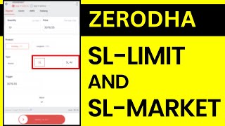 How to Set a Intraday Stoploss in Zerodha  Stoploss in Zerodha Stop Loss Limit amp Market [upl. by Averyl]