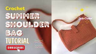 【鈎織夏季單肩袋教學】Crochet Summer Shoulder Bag 廣東話教學｜鈎織新手｜詳細解說｜Tutorial） [upl. by Sabella]