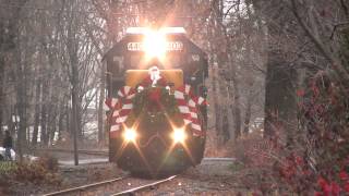 HD CONRAIL Santa Train wHORN and more HORN  Jingle Bells Special [upl. by Zerimar274]