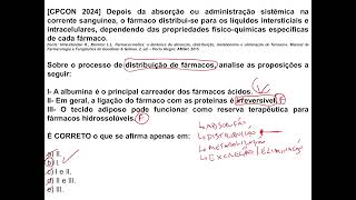 Questão de Concurso  Farmacocinética amp Intercambialidade de medicamentos  Banca CPCON [upl. by Carny965]