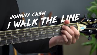 Play I Walk The Line by Johnny Cash with 5 EASY open chords [upl. by Loomis938]