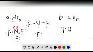 Write the Lewis structure for each molecule a NF3 b HBr c SBr2 d CCl4 [upl. by Bride]